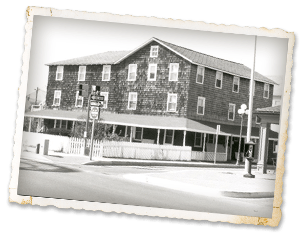 a black and white photo of an old building